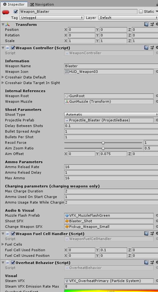 Weapon parameters