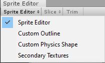 Sprite Editor -työkalut