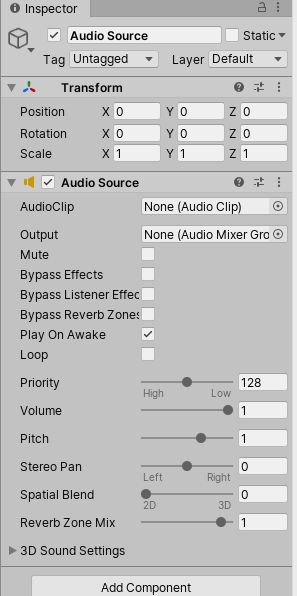 Unity - Working with audio components
