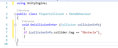 Skripta PlayerCollision u Unityju