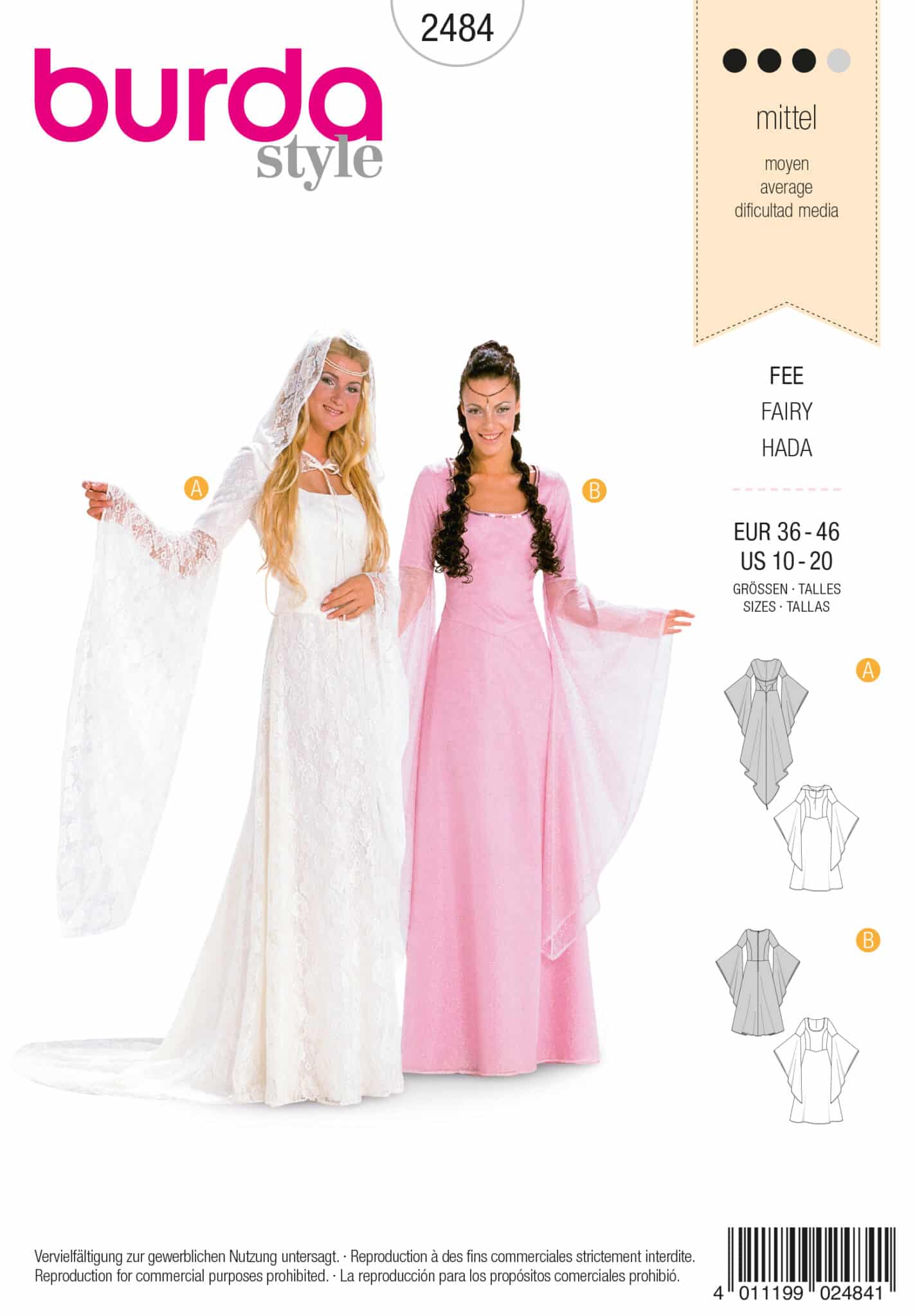 Schnittmuster Fee Burda 2484 US 10-20 (Gr. 36-46) Deutsche Anleitung 1 0f3bf24751f10270f4ab0c717ce86e64