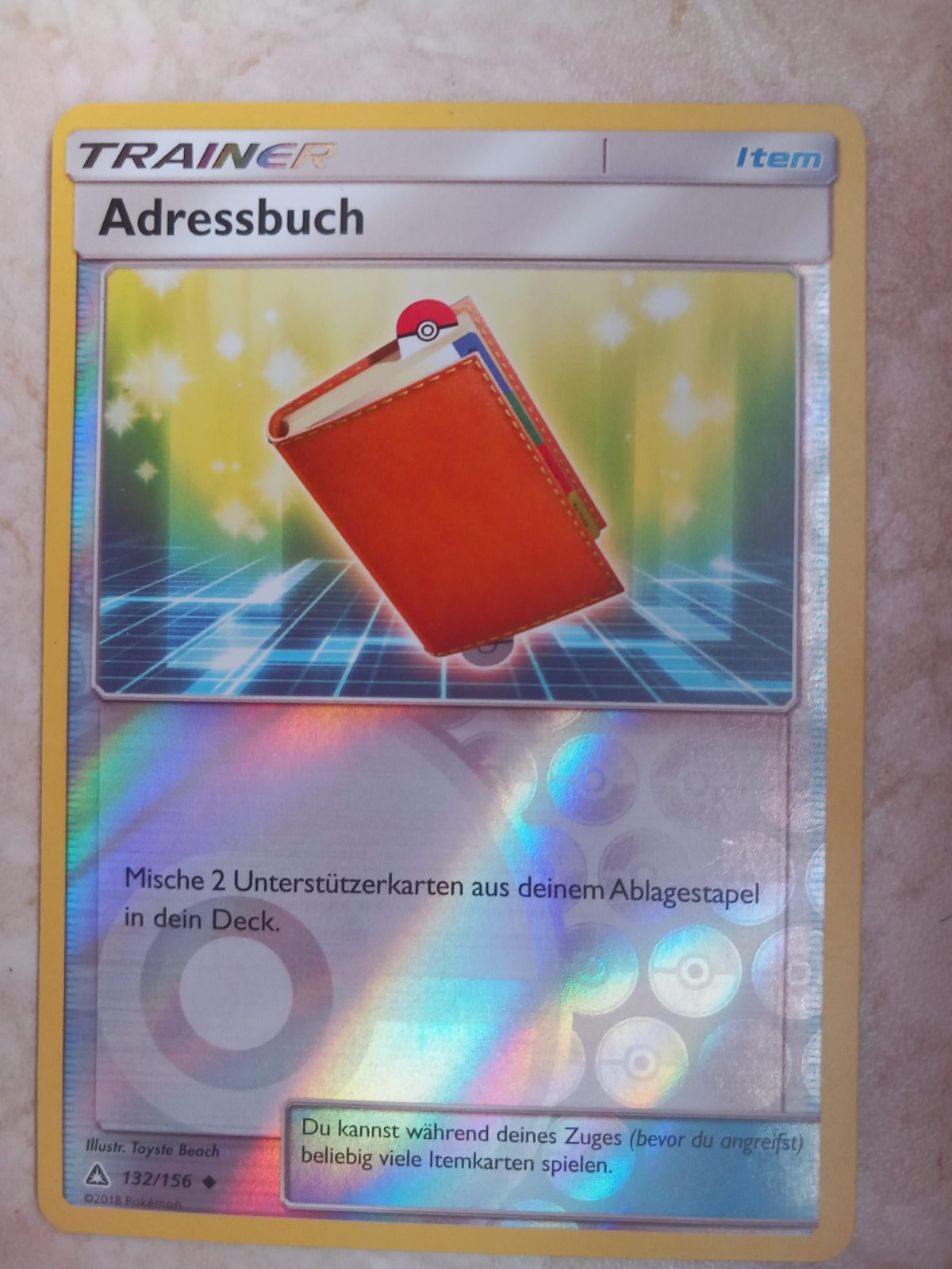 10 verschiedene Pokemonkarten mit Adressbuch 132/156 Re-Holo Ultra-Prisma 1 1638f41076940e68139c38842d96abdb