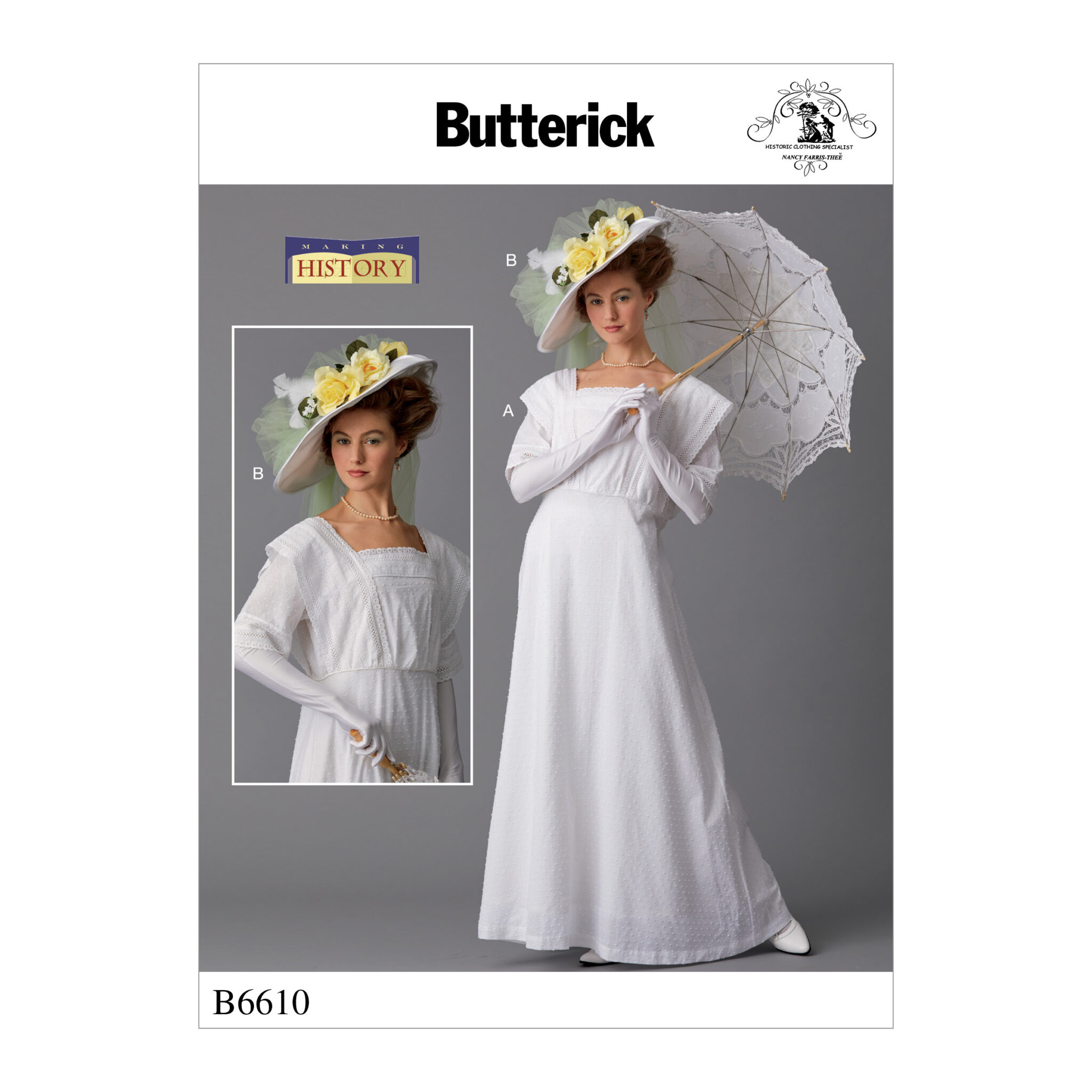 Schnittmuster Historisches Kleid Butterick B6610 A5 6-14 (Gr. 32-40) Dt. Anleitung 1 ec27971435ecc7cc5dacbf22ad47d031