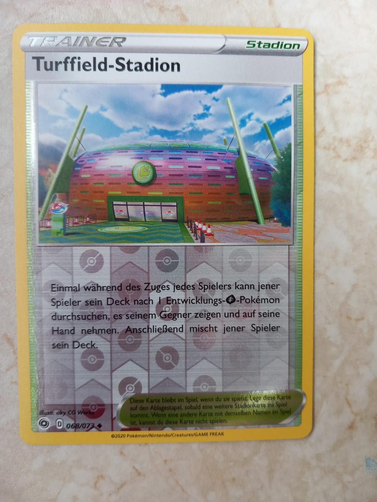 10 versch. Pokemonkarten mit Turffield-Stadion 068/073 Re-Holo Weg des Champs 1 0947a142e2876d2705a53fb2ad372a63
