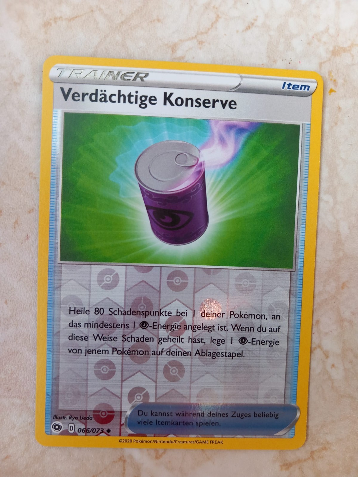 10 versch. Pokemonkarten mit Verdächtige Konserve 066/073 Re-Holo Weg des Champs 1 fac8a40d564db4069e15861e749b46f5
