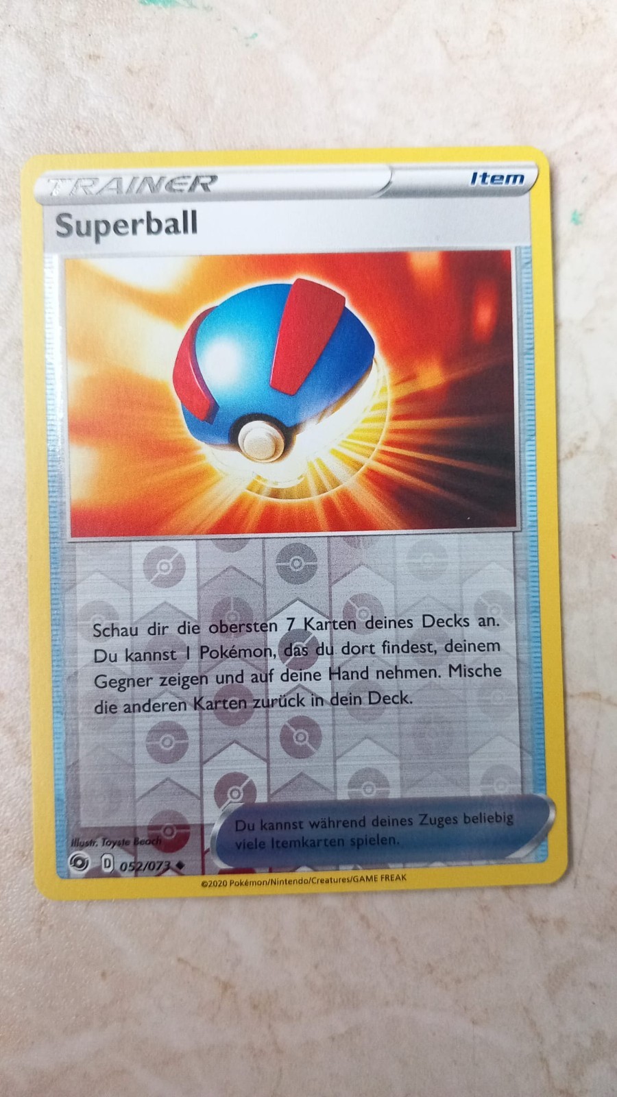 10 verschiedene Pokemonkarten mit Superball 052/073 Re-Holo Weg des Champs 1 72e098d6e9ed98f019aa6e90e23c6950