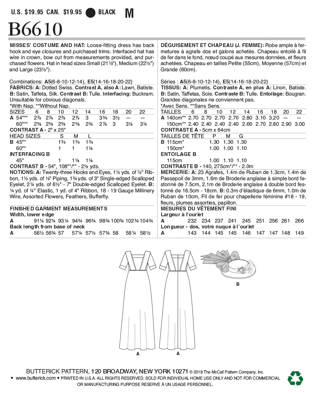 Schnittmuster Historisches Kleid Butterick B6610 E5 14-22 (Gr. 40-48) Dt. Anleitung 2 20dd7d9b5f4f5530156717ce0abb9d66