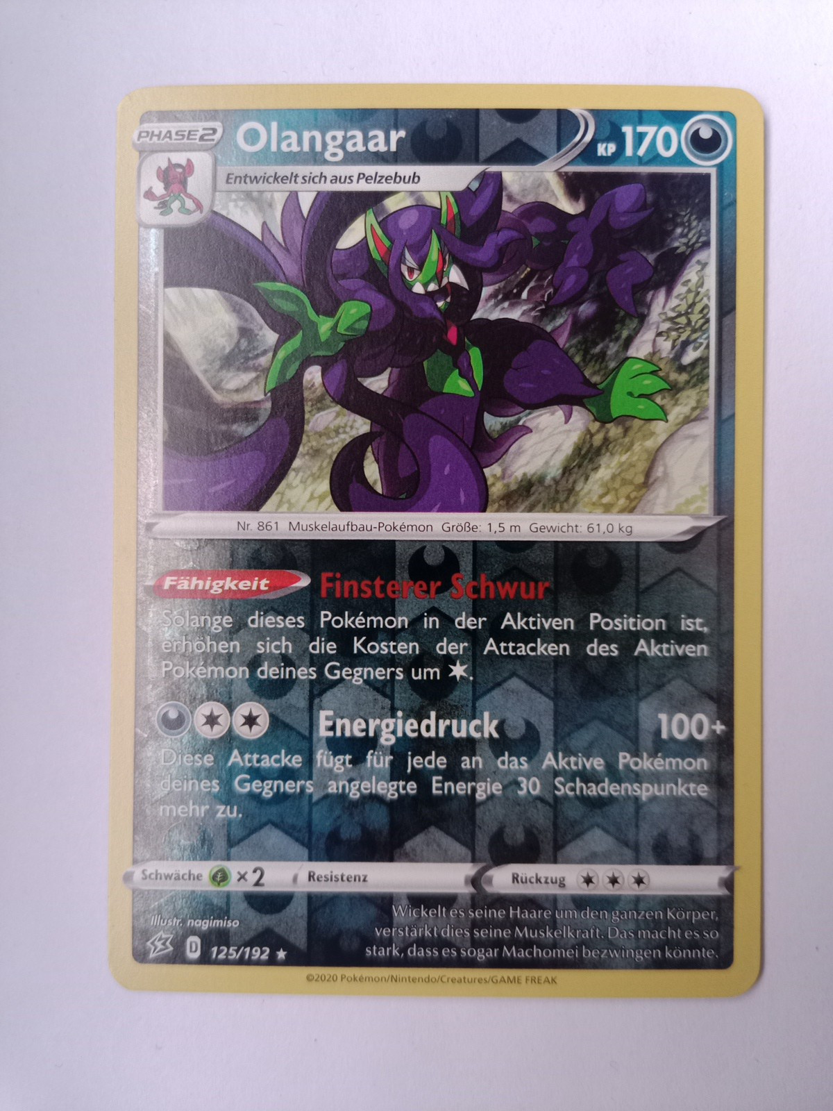 Pokémonkarte Olangaar 125/192 Re-Holo Clash der Rebellen 1 79c60b248010a7c0954862ab360a35b1