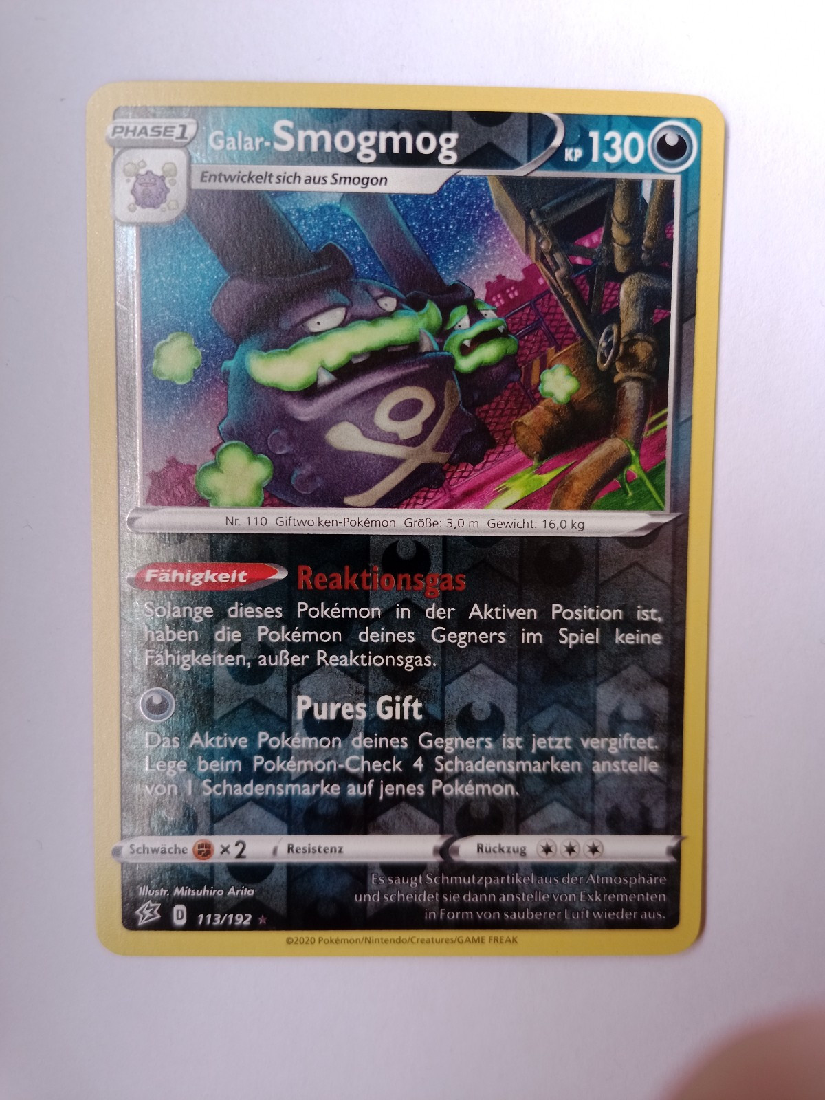 Pokémonkarte Galar-Smogmog 113/192 re-Holo Clash of The Rebels 1 5368f8d9ce5bbfb6591bfc3346887807