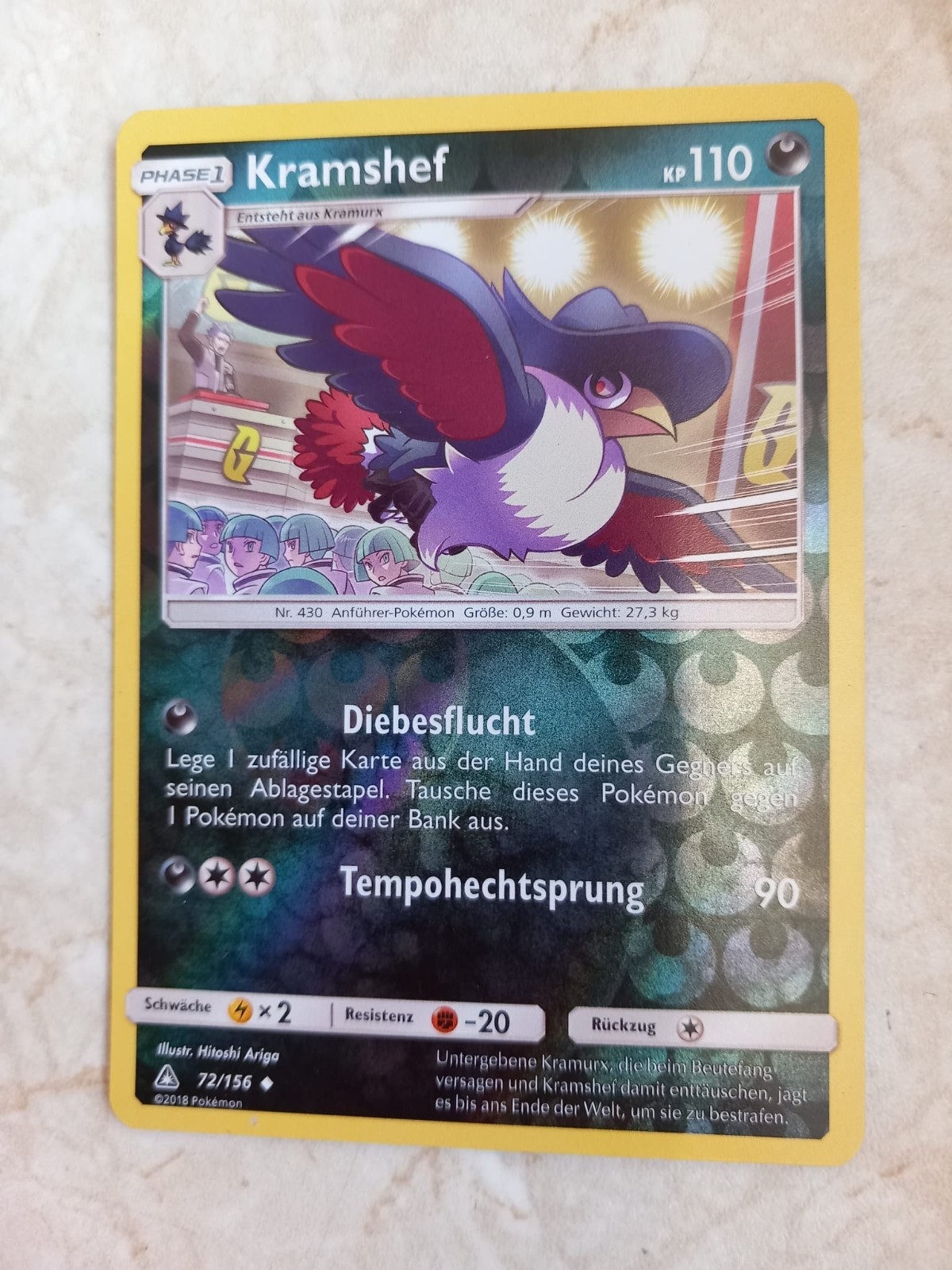 10 Different Pokemon Cards With Kramshef 72/156 Re-Holo Ultra-Prisma 1 a6d844089e4604684c6f1f7300d88759