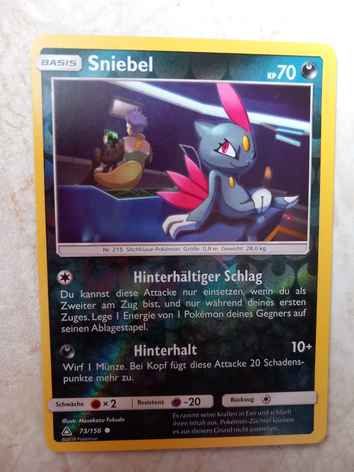 10 verschiedene Pokemonkarten mit Sniebel 73/156 Re-Holo Ultra-Prisma 1 4b26042ad7bc3f96594fd38ed9a7818a