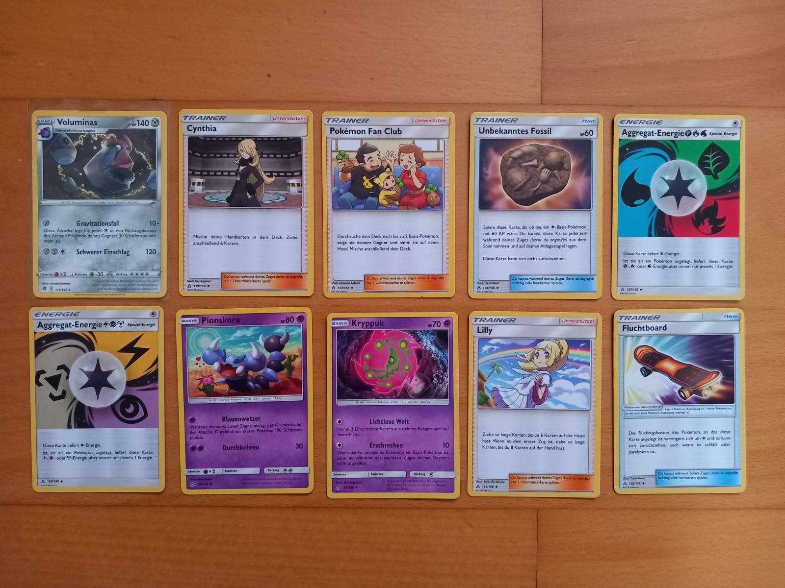 10 verschiedene Pokémonkarten mit Voluminas 131/192 Stern Clash der Rebellen 1 b2af6629c169d02043f3dd5bddfe657f